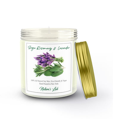 Sage & Rosemary Soy Candle - Cleansing & Meditation