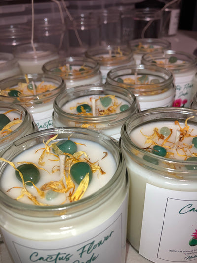 Cactus Flower and Jade Soy Wax Candle